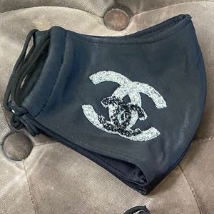 Face mask with bling on side